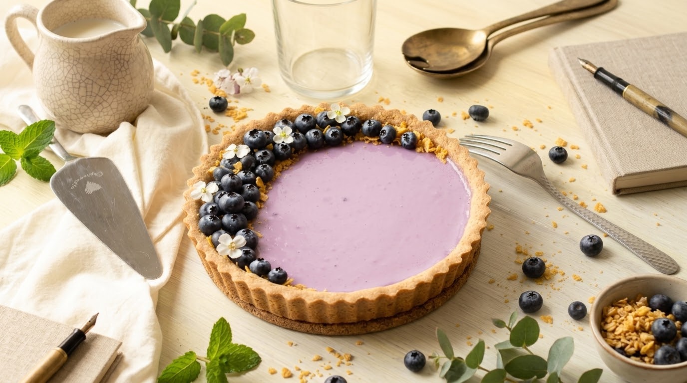 Crostata con Panna cotta ai Mirtilli