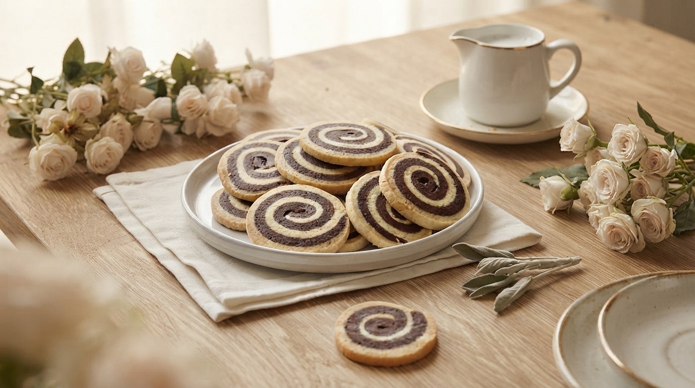 Girelle bicolore di pasta frolla