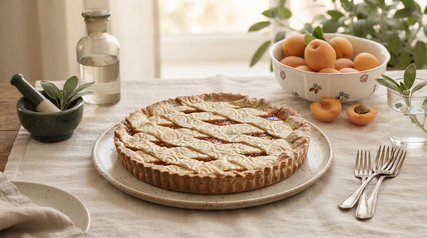 Crostata con confettura di albicocche