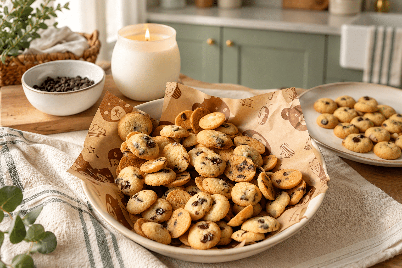 Mini cookies con gocce di cioccolato