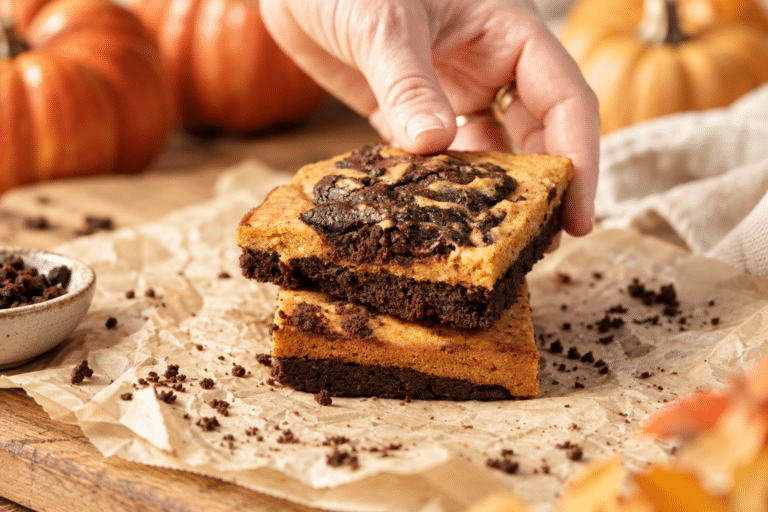 Brownie marmorizzati alla zucca in autunno