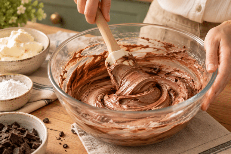 Crema al cioccolato mescolata a mano