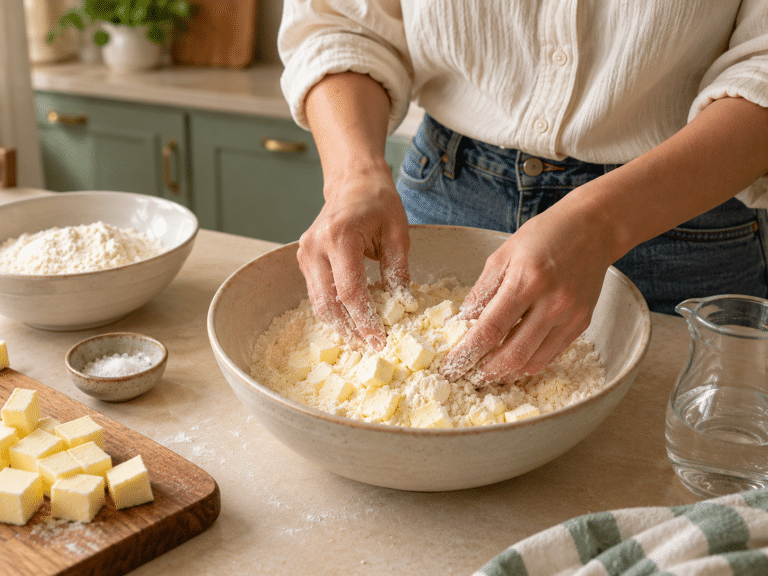 Impasto di pasta frolla in cucina