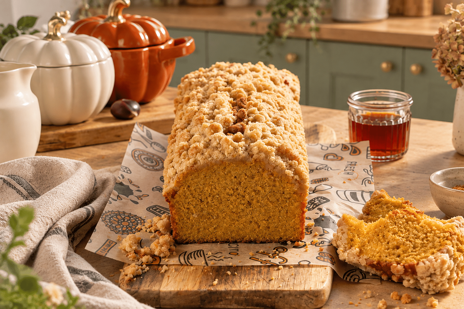 Plumcake alla zucca con crumble alla cannella