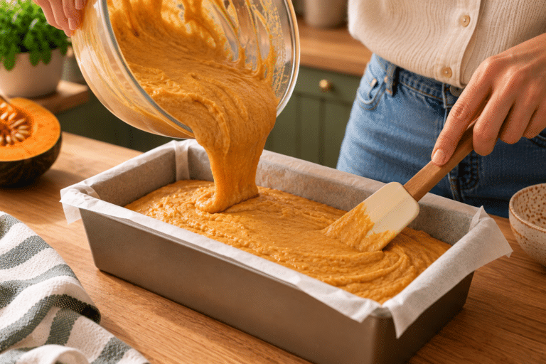 Preparazione del pane alla zucca