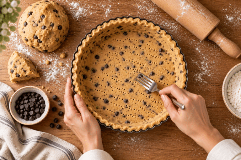 Preparazione della crostata al cioccolato