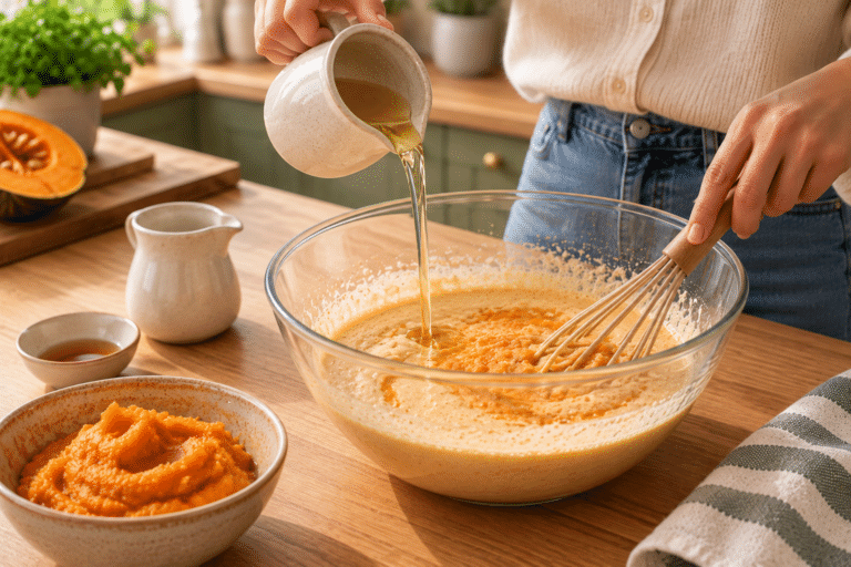 Preparazione dell’impasto alla zucca